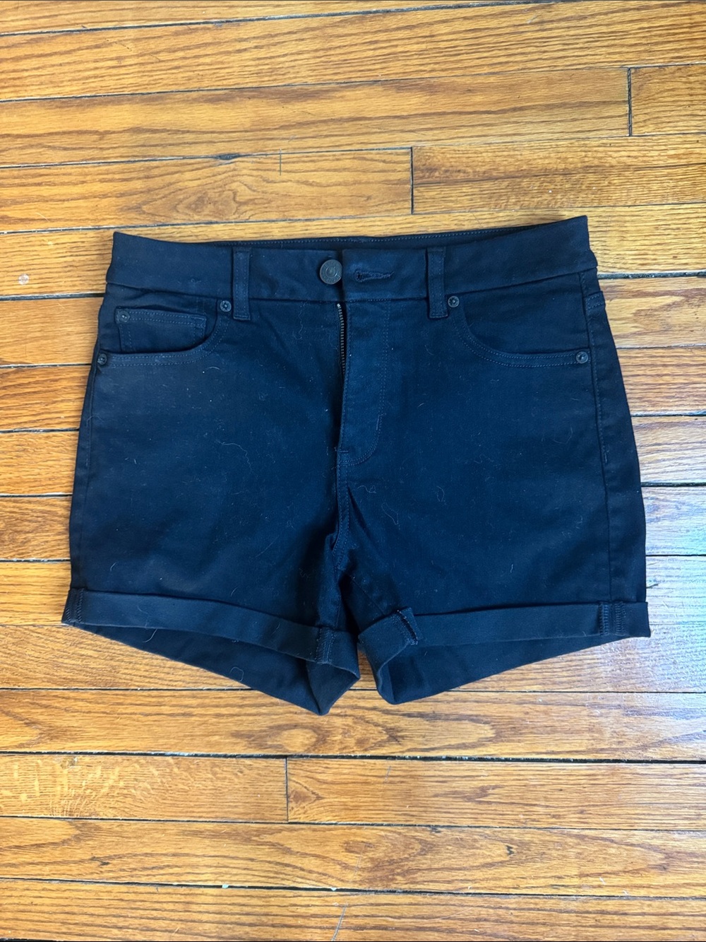 American Eagle black jean shorts